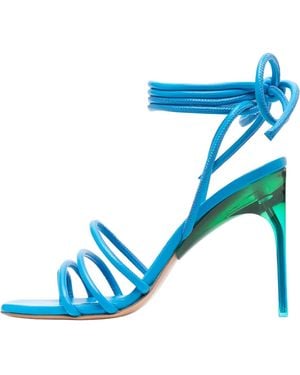 Off-White c/o Virgil Abloh Plexi Laceup Nappa High Heels "Ice Owih047S23Lea0014555" - Black