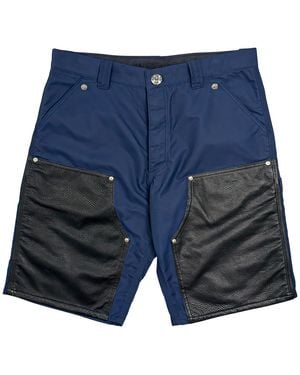 Chrome Hearts Leather Double Knee Nylon Carpenter Shorts Chrm1939" - Blue