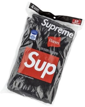 Supreme Hanes Tagless Boxer Briefs (4) Su0641" - Black