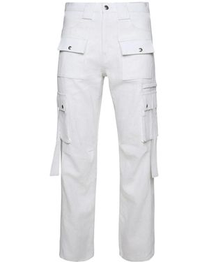 Rhude Amaro Linen Cargos "Cream" Rhps24Pa01023060" - Black