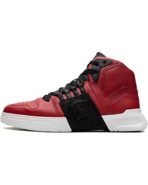 Versace Medusa Strap Hi Top Trainers Dsu6723 Dvg3G Kr3N" - Red