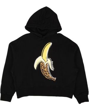 Palm Angels Cotton Banana Graphic Print Hoodie Pmbb058F22Fle0091018" - Black