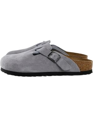 Birkenstock Boston Suede Leather Sky - Grey