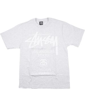 Stussy World Tour T-Shirt "Ash Heather" Stus307" - Black
