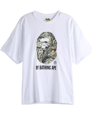 A Bathing Ape Tree Edge Camo By Bathing Ape Relaxed Fit T-Shirt 1L80110304 Wht" - Black