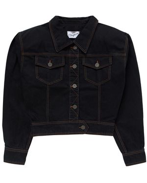 VAQUERA Cropped Denim Jacket Vaq10J005" - Black