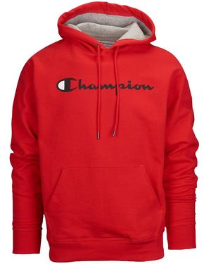 Champion Powerblend Fleece Script Logo Hoodie Gf89H Y067942Wc" - Red