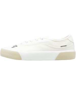 Palm Angels Logo Lace-Up Skater Trainers "Cream/ Pmin001S23Fab0018501" - Black