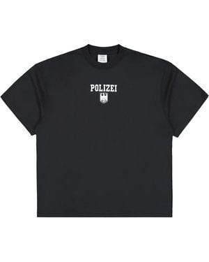 Vetements Polizei Regular T-Shirt "Washed" Uh76Tr300B Wash" - Black
