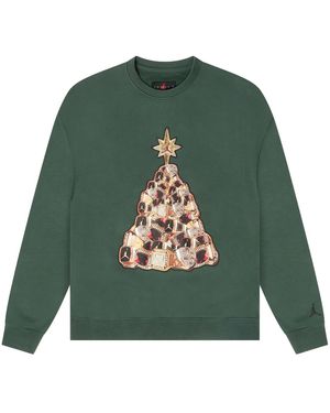 Nike Brooklyn Fleece Crew-Neck Sweatshirt "Midnight Hv1874 316" - Green