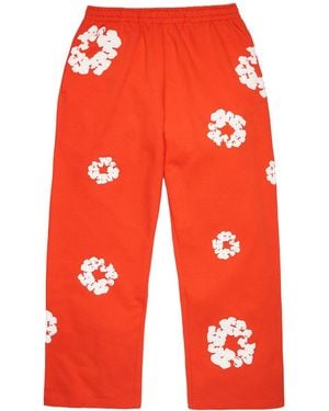 DENIM TEARS Cotton Wreath Baggy Joggers "Dark" Dt619" - Red