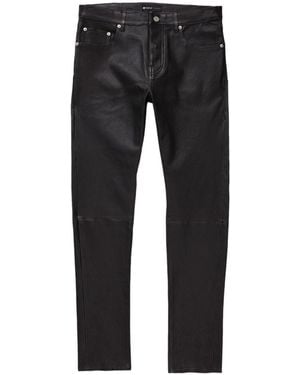 Purple Brand Stretch Leather Pant Beauty P001 Lbbp422" - Black