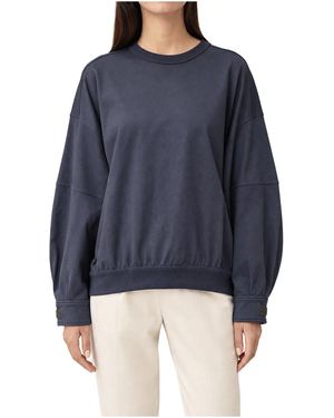Brunello Cucinelli Cotton Sweatshirt "Dark" Brun2469" - Blue