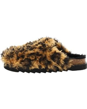 Palm Angels Fur Slip-On Mule Pmij002F22Fab0026110" - Black