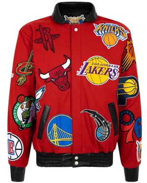 Jeff Hamilton Nba Collage Wool Jacket Nba 101" - Red