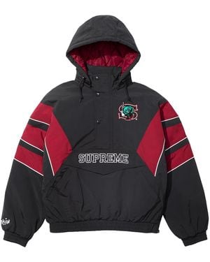 Supreme Salem Half Zip Stadium Jacket Su28145" - Black