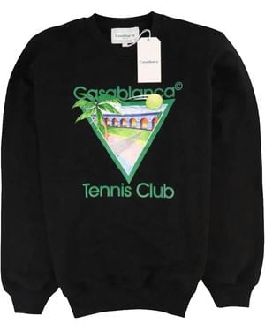 CASABLANCA Tennis Club Logo Jumper & Mf23-Jtp-001-30-Ex" - Black