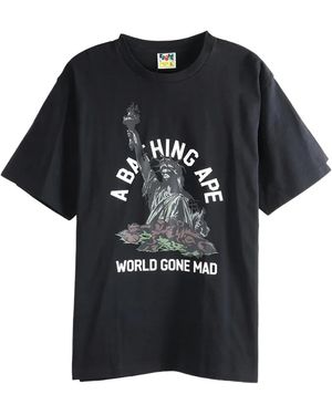 A Bathing Ape Statue Of Liberty T-Shirt 1L80110050 Blk" - Black