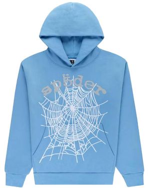 Sp5der Og Web V2 Hoodie "Dusty" 35" - Blue