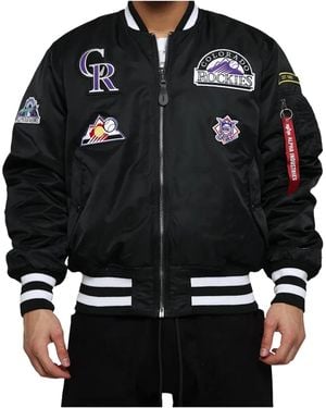KTZ Colorado Rockies Alpha Industries X Reversible Ma-1 Bomber Jacket Camo" Ne523" - Black