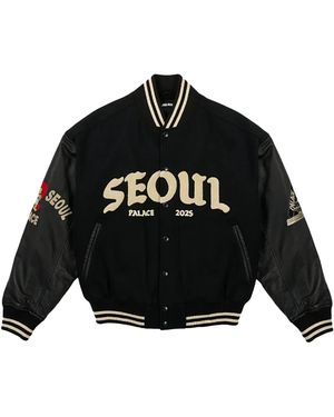 Palace Seoul 2 Seoul Varsity Jacket P0061" - Black