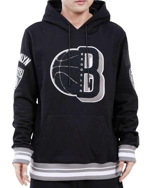 Pro Standard Nba Brooklyn Nets Mash Up Logo P/O Hoodie Bbn554164 Blk" - Black