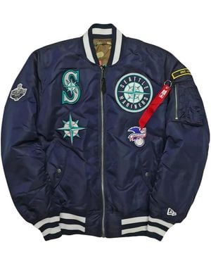 KTZ Alpha Industries Seattle Mariners X Reversible Bomber Jacket Camo" Ne522" - Blue