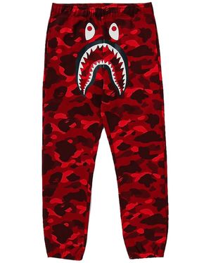 A Bathing Ape Colour Camo Shark Sweat Pant /Camo" 001Ptm301009M- - Red