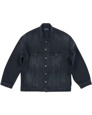 Balenciaga Hand Drawn Bb Icon Oversized Jacket Rf11724646 Tnw54 1129" - Blue