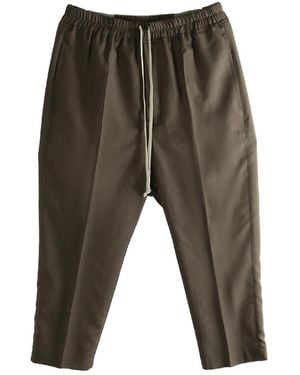 Rick Owens Drawstring Astaire Cropped Trousers "Dark Dust" Rp01F6303 Wg 78" - Black