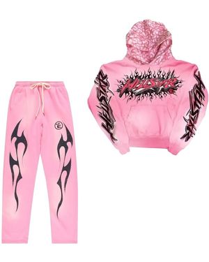 HELLSTAR Brainwashed Without Brain Hoodie And Joggers (Full Set) Hsr132" - Pink