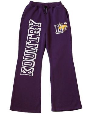 Kapital Fleece Flared Joggers Kap004" - Purple