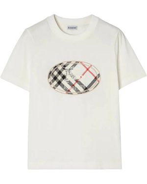 Burberry Frankie Knight Stamp T-Shirt "Chalk" 8128058" - Black