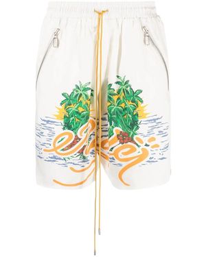 Rhude Palms Logo Shorts Rhss23Sh548213770377" - Black