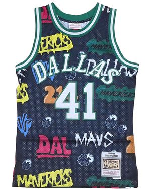 Mitchell & Ness Slap Sticker Swingman Jersey "Mavericks 1998 Dirk Nowitzki" Tfsm4768-Dma98Dnoblue" - Black