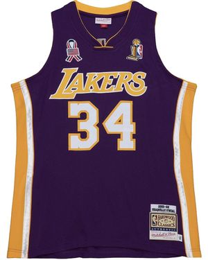 Mitchell & Ness Finals Jersey "Nba La Lakers 2001 Shaquille O'Neal" Ajy44187 Lal01Sonpurp" - Blue