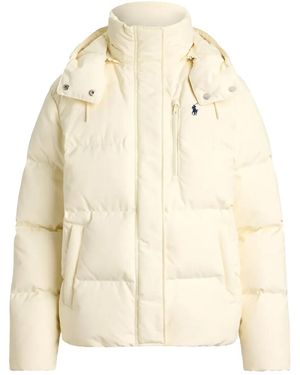 Polo Ralph Lauren 95D Matte Taffeta Woven Coat "Estate Cream" 211B17285003" - Black
