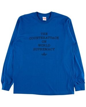 Supreme Udc Public Enemy Counterattack L/S T-Shirt "Ss18" Su4022" - Blue