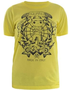DSquared² Dean Dan Printed Cotton T-Shirt S72Gc0979-S21600-172" - Black