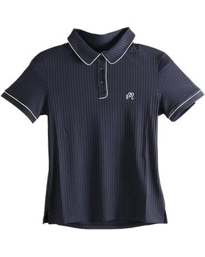 Malbon Golf Anna Polo Shirt Ivory" Mw 0086 Blk Ivy" - Blue