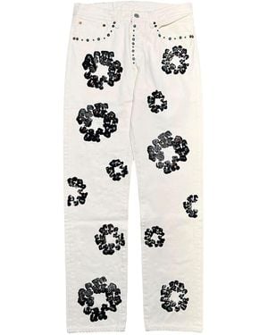 DENIM TEARS Levi's 501 Rhinestone Cotton Wreath Logo Jeans Dt377" - Black