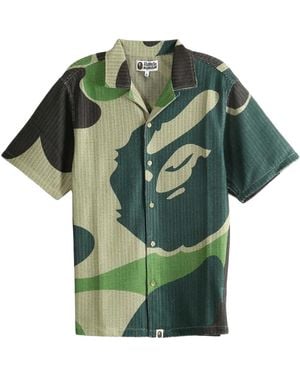 A Bathing Ape Mega Abc Camo Mesh Shirt 1M30132313 Grn" - Green