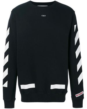 Off-White c/o Virgil Abloh Diag Crewneck Sweatshirt Omba003F17003028" - Black