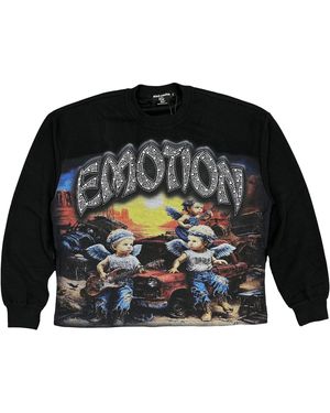 Mixed Emotions Sunrise Thermal Sweatshirt Mixe044" - Black