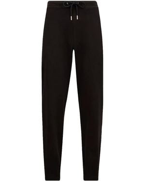 Moncler Pantalone Lungo Logo Patch Cotton Joggers Mon12" - Black