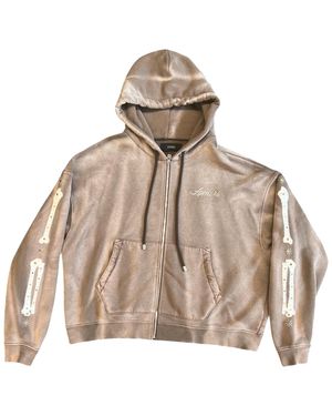 Amiri Bones Studded Zip-Up Hoodie Awtojr1073 210" - Black