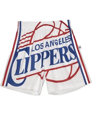 Mitchell & Ness Blown Out Fashion Shorts "Nba La Clippers" Shorbw19147 Lacwhit" - Black