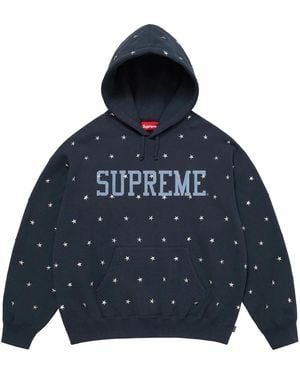 Supreme Stars Studded Hooded Sweatshirt "Fw25 - Blue