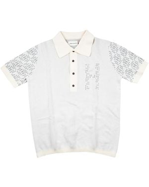 Honor The Gift H Knit Pattern Polo "Bone" Htg240148 Wht" - Black