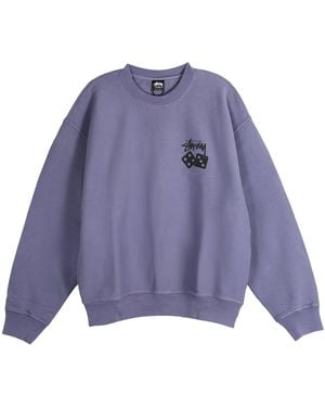 Stussy Dice Pig Dyed Crew Sweatshirt "Grape" 1915077 Grpe" - Purple
